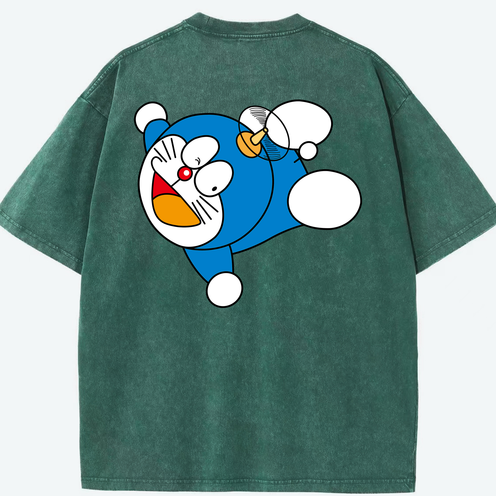 （画像用） ドラえもん Doraemon 綿100% ヴィンテージ風 半袖Tシャツ（背面プリント）